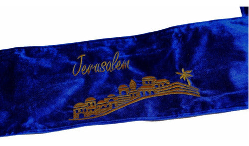 Capa De Shofar De Antílope 110 Cm Veludo - Jerusalém Israel