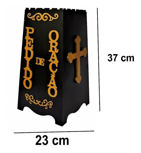 Gazofilácio Pedidos De Oração Igreja Em Mdf Pintado Preto