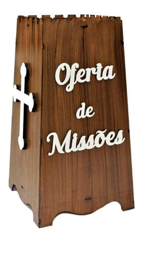 Gazofilácio Oferta De Missões Igreja Em Mdf 3mm Pintado