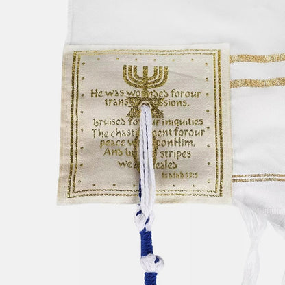 Talit Branco Com Dourado - Original De Israel