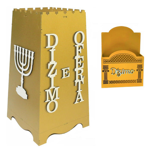 Gazofilácio Dízimos E Ofertas Igreja Em Mdf + Porta Envelope