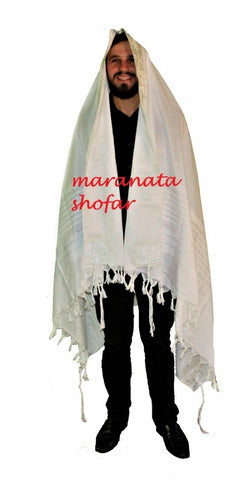 Talit Gadol Jumbo Gigante Branco 130x180cm De Israel