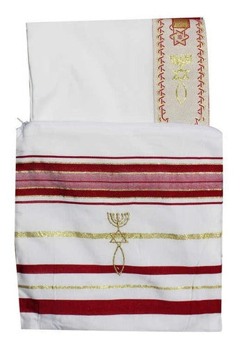 Lançamento Talit Totalmente Vermelho 55 X180 Cm - De Israel