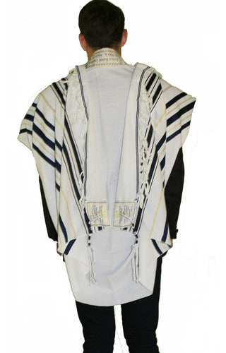 Talit Gadol Azul 110 X 160cm - De Israel