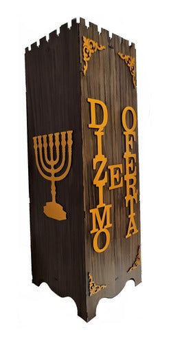 Gazofilácio Dízimos E Ofertas Igreja (grande) Pintado Em Mdf