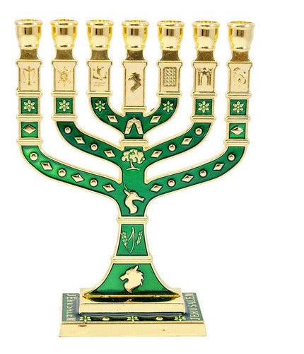 Candelabro Sete Pontas - Menora 12cm - 12 Tribos - De Israel