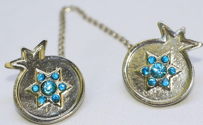 Talit Messiânico Azul + Prendedor - Original De Israel 2