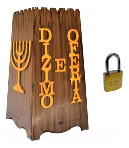 Gazofilácio Dízimos E Ofertas Igreja Em Mdf + Cadeado
