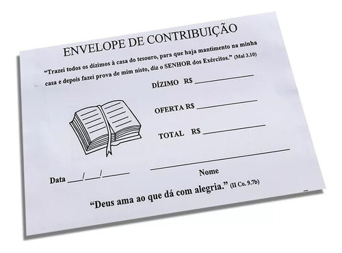 Envelope De Dízimo E Oferta Pacote C/100 Unidades # E8