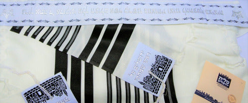 Talit Gadol Jumbo Gigante Preto 130x180cm De Israel