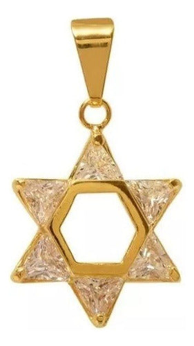 Pingente Estrela De Davi Dourado - Direito De Israel 1