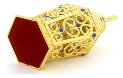 Consagrador Porta Óleo Unção 10ml Arabesco Em Metal Dourado