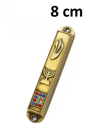 Mezuzá Judaico Luxo 8 Cm + Pergaminho  12 Tribos De Israel 2