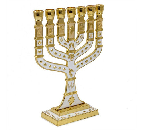Candelabro Sete Pontas - Menora 28cm - 12 Tribos - Israel 2