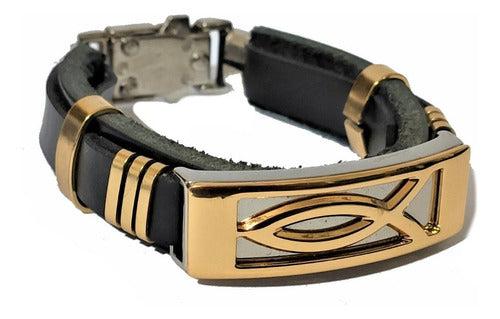 Pulseira Com Símbolo Messiânico Peixe Jesus - De Israel