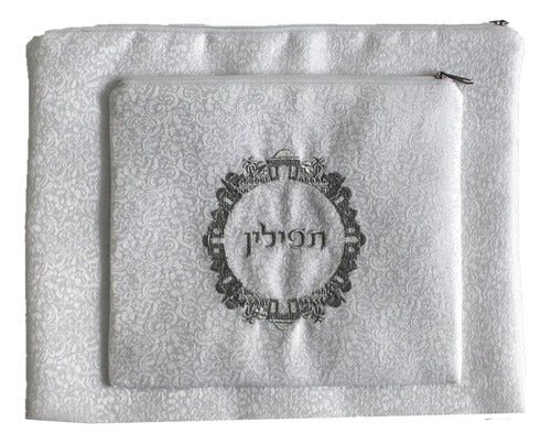 Saco/ Bolsa De Talit E Tefilin De Veludo  Bordada - Israel