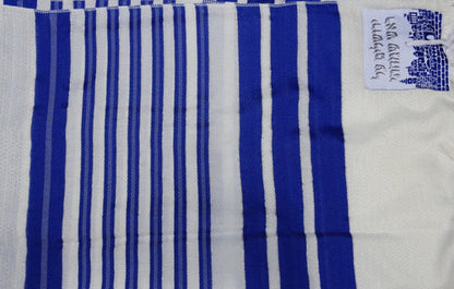 Talit Gadol Jumbo Azul 130 X 180cm- Ortodoxo - De Israel