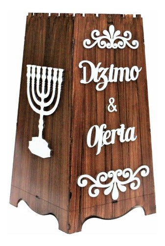 Gazofilácio Dízimos E Ofertas Igreja Em Mdf Pintado Menorá