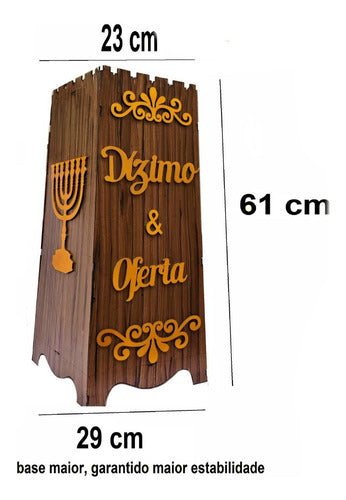 Gazofilácio Dízimos E Ofertas Igreja (grande) Pintado Em Mdf