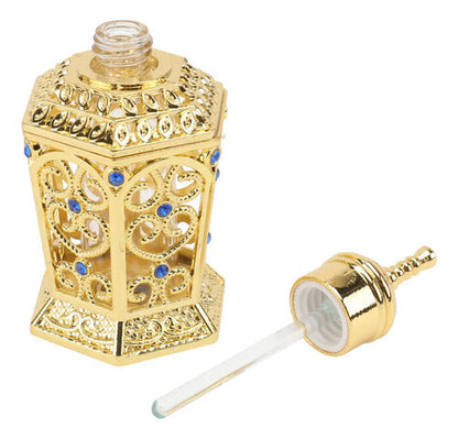 Consagrador Porta Óleo Unção 10ml Arabesco Em Metal Dourado
