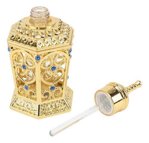 Consagrador Porta Óleo Unção 10ml Arabesco Em Metal Dourado