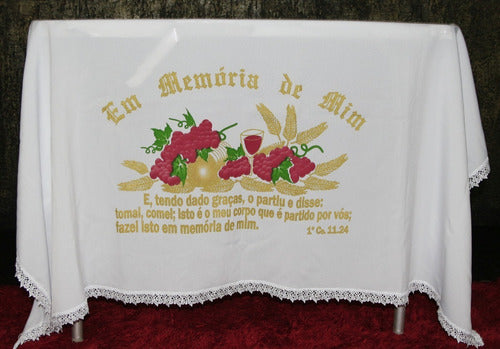 Toalha Forro De Decoração Para Santa Ceia  Branca