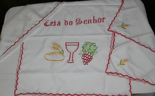 Kit Jogo De Toalhas Para Santa Ceia Bordada