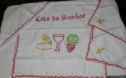Kit Jogo De Toalhas Para Santa Ceia Bordada