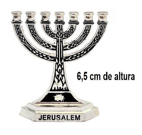 Candelabro Sete Pontas - Menora Pequena - Imp. De Israel