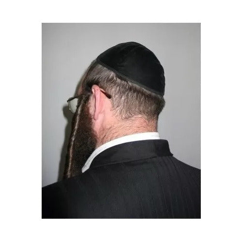 Kipa Judaico Veludo Grande - Preto - De Israel ##