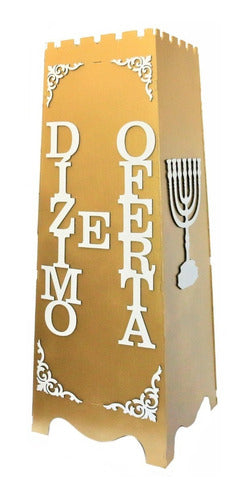 Gazofilácio Dízimos E Ofertas Igreja (grande) Pintado Em Mdf