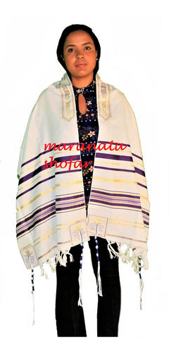 Talit Messiânico Original De Israel Com Pequenos Defeitos