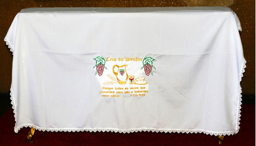 Kit Jogo De Toalhas Para Santa Ceia Bordada