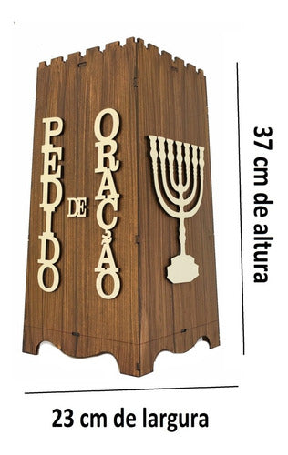 Gazofilácio Pedidos De Oração Igreja Em Mdf  Pintado Menora