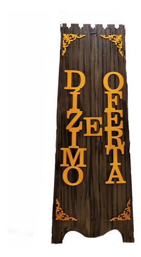 Gazofilácio Dízimos E Ofertas Igreja (grande) Pintado Em Mdf