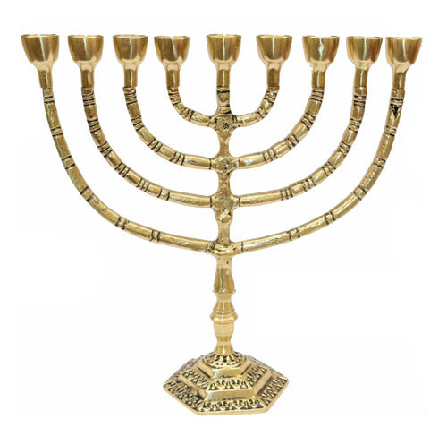Candelabro 9 Velas - Menorá - Hanukkah Chanukiá De Israel
