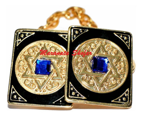 Prendedor De Talit Estrela De Davi C/ Zircônia Azul