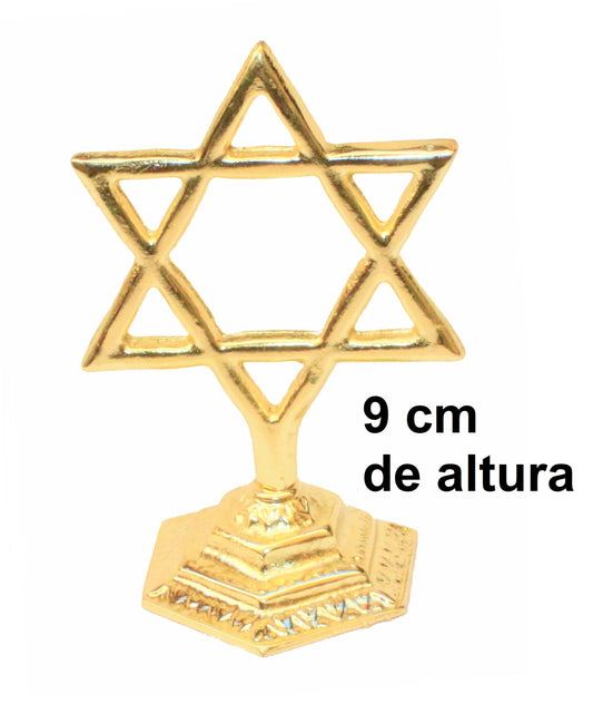 Menora Estrela De Davi De Mesa Folheada Pequena