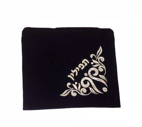 Saco/ Bolsa De Talit E Tefilin De Veludo  Bordada - Israel 1