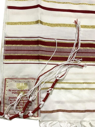 Lançamento Talit Totalmente Vermelho 55 X180 Cm - De Israel