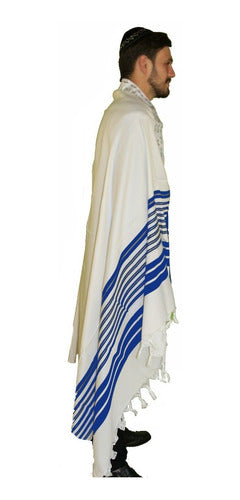 Talit Gadol Jumbo Azul 130 X 180cm- Ortodoxo - De Israel