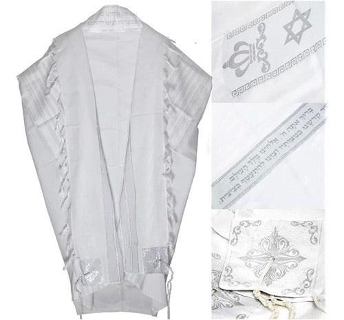 Talit Branco Infantil Ortodoxo Importado De Israel