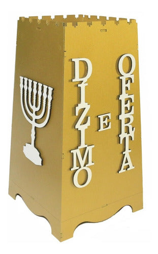 Gazofilácio Dízimos E Ofertas Igreja Em Mdf  Pintado Menorá
