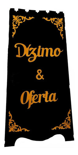 Gazofilácio Dízimos E Ofertas Igreja (grande) Pintado Em Mdf