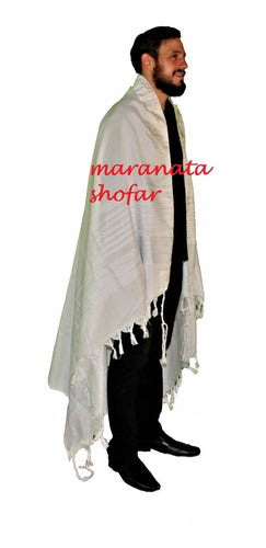 Talit Gadol Jumbo Gigante Branco 130x180cm De Israel