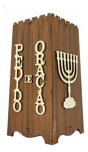 Gazofilácio Pedidos De Oração Igreja Em Mdf  Pintado Menora