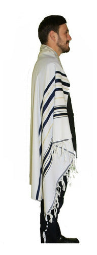 Talit Gadol Azul 110 X 160cm - De Israel