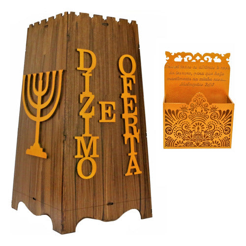Gazofilácio Dízimos E Ofertas Igreja Em Mdf + Porta Envelope