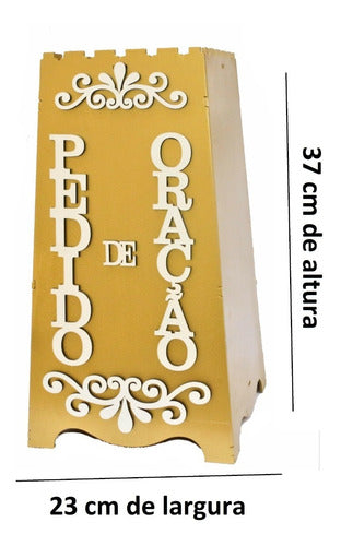 Gazofilácio Pedidos De Oração Igreja Em Mdf  Pintado Cruz