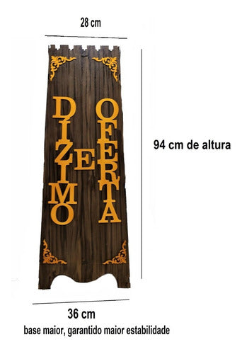 Gazofilácio Dízimos E Ofertas Igreja (grande) Pintado Em Mdf